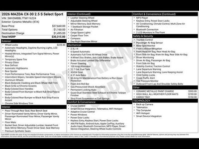2026 Mazda Mazda CX-30 2.5 S Select Sport AWD