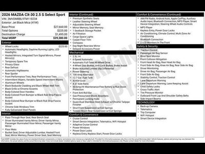 2026 Mazda Mazda CX-30 2.5 S Select Sport AWD