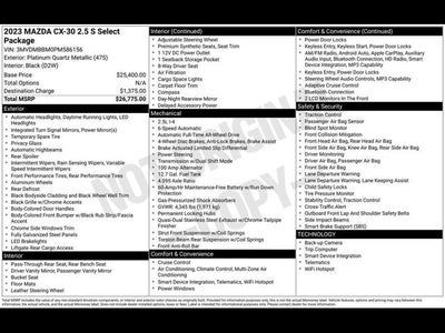 2023 Mazda Mazda CX-30 2.5 S Select Package