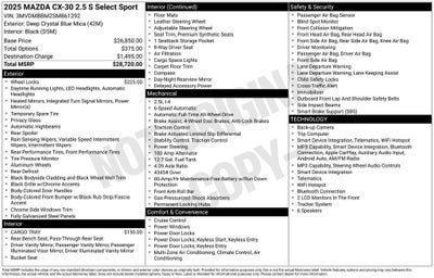 2025 Mazda Mazda CX-30 2.5 S Select Sport