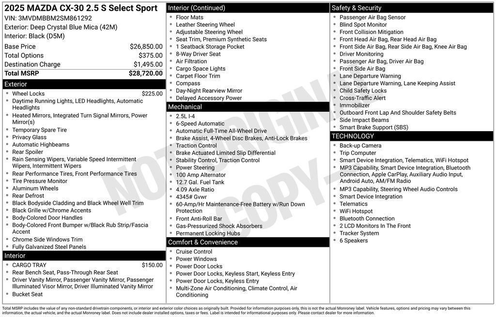 2025 Mazda Mazda CX-30 2.5 S Select Sport