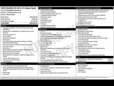 2025 Mazda Mazda CX-30 2.5 S Select Sport