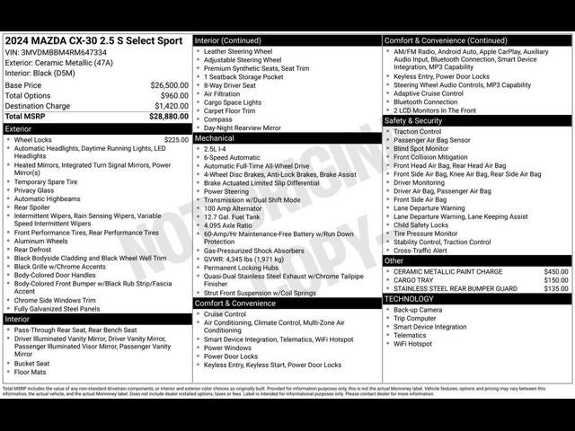 2024 Mazda Mazda CX-30 2.5 S Select Sport