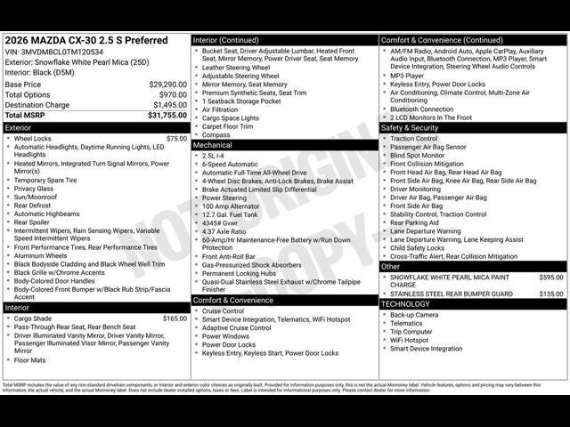 2026 Mazda Mazda CX-30 2.5 S Preferred AWD
