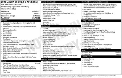 2026 Mazda Mazda CX-30 2.5 S Aire Edition