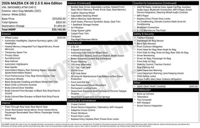 2026 Mazda Mazda CX-30 2.5 S Aire Edition