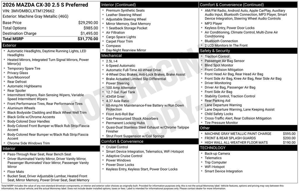 2026 Mazda Mazda CX-30 2.5 S Preferred
