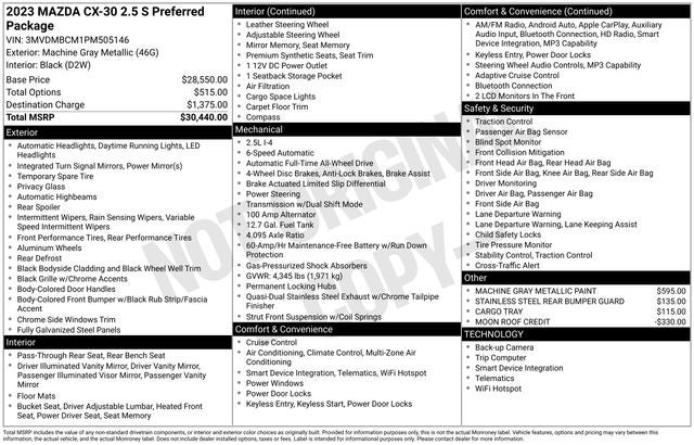 2023 Mazda Mazda CX-30 2.5 S Preferred Package