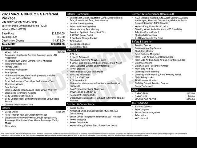 2023 Mazda Mazda CX-30 2.5 S Preferred Package