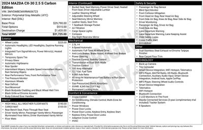 2024 Mazda Mazda CX-30 2.5 S Carbon Edition