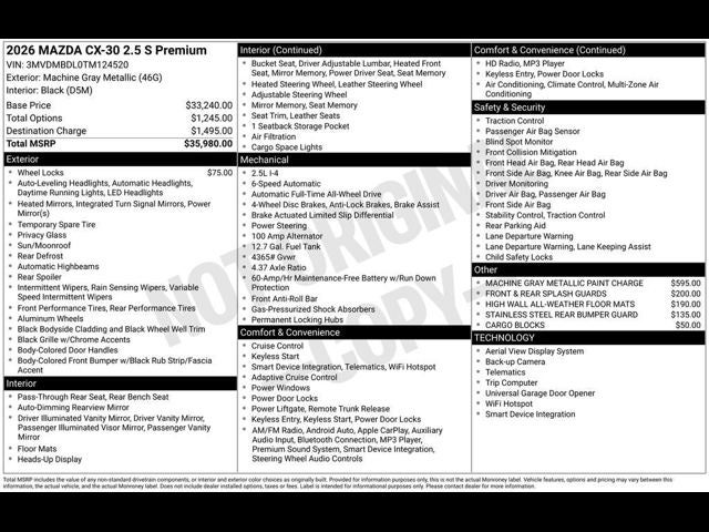 2026 Mazda Mazda CX-30 2.5 S Premium AWD
