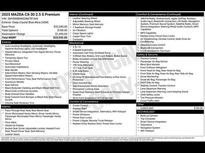2025 Mazda Mazda CX-30 2.5 S Premium Package