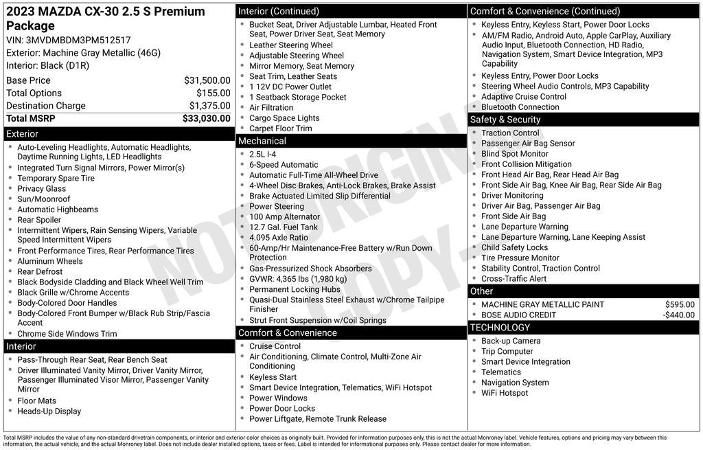2023 Mazda Mazda CX-30 2.5 S Premium Package