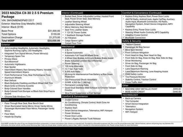 2023 Mazda Mazda CX-30 2.5 S Premium Package