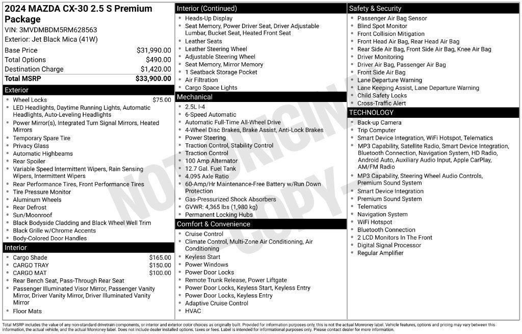 2024 Mazda Mazda CX-30 2.5 S Premium Package