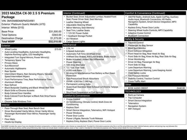 2023 Mazda Mazda CX-30 2.5 S Premium Package