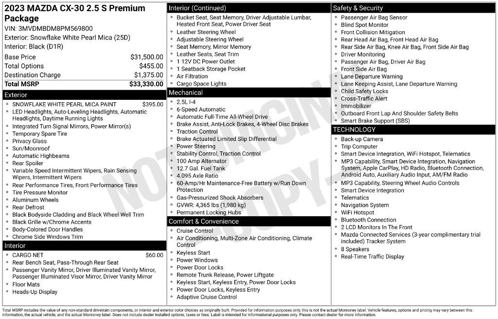 2023 Mazda Mazda CX-30 2.5 S Premium Package