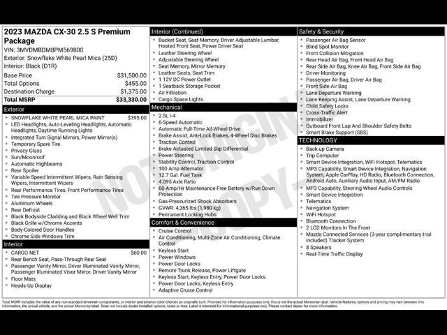 2023 Mazda Mazda CX-30 2.5 S Premium Package