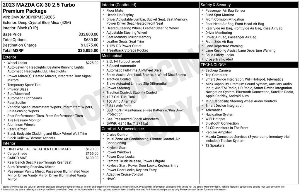 2023 Mazda Mazda CX-30 2.5 Turbo Premium Package