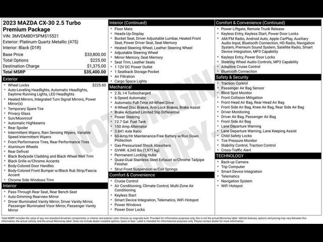 2023 Mazda Mazda CX-30 2.5 Turbo Premium Package