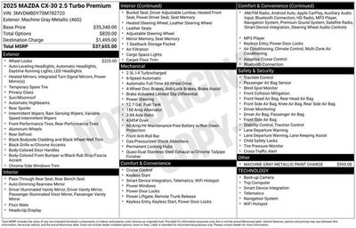 2025 Mazda Mazda CX-30 2.5 Turbo Premium Package