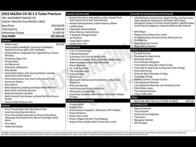 2025 Mazda Mazda CX-30 2.5 Turbo Premium Package