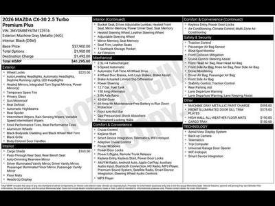2026 Mazda Mazda CX-30 2.5 Turbo Premium Plus AWD