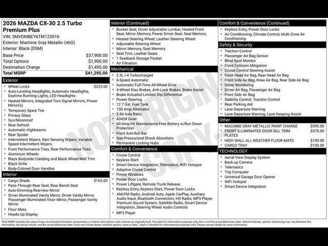 2026 Mazda Mazda CX-30 2.5 Turbo Premium Plus AWD