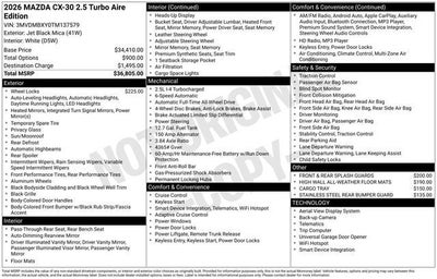 2026 Mazda Mazda CX-30 2.5 Turbo Aire Edition AWD