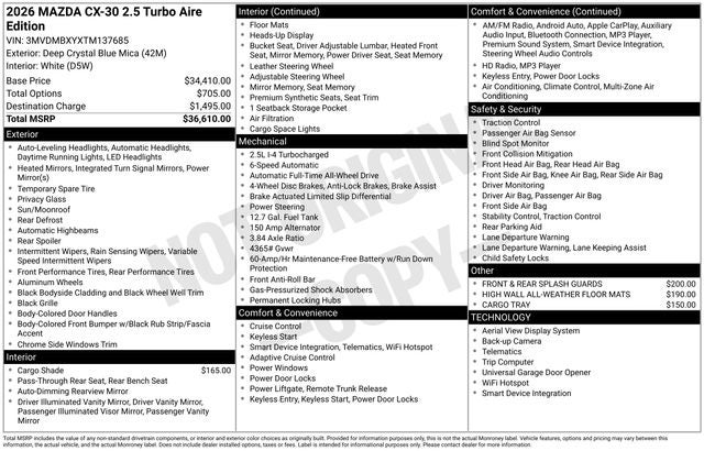 2026 Mazda Mazda CX-30 2.5 Turbo Aire Edition