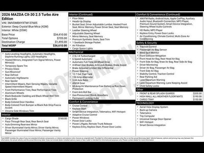 2026 Mazda Mazda CX-30 2.5 Turbo Aire Edition AWD