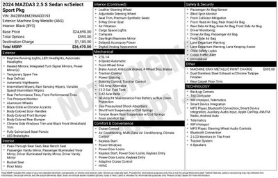 2024 Mazda Mazda3 2.5 S Select Sport