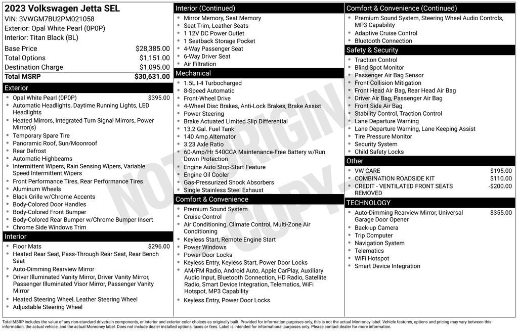 2023 Volkswagen Jetta 1.5T SEL