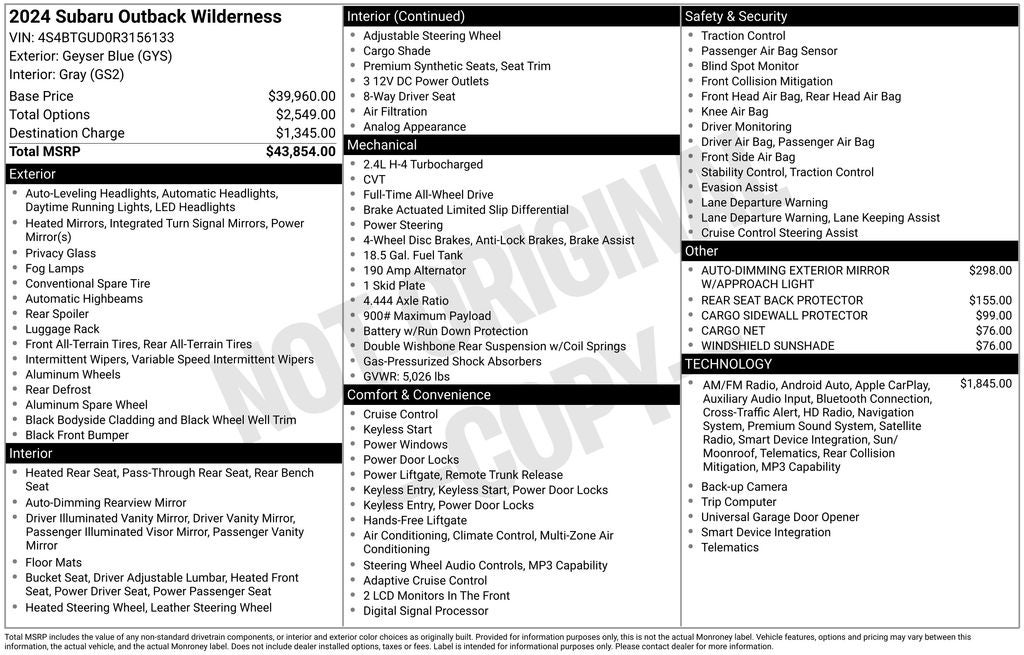 2024 Subaru Outback Wilderness