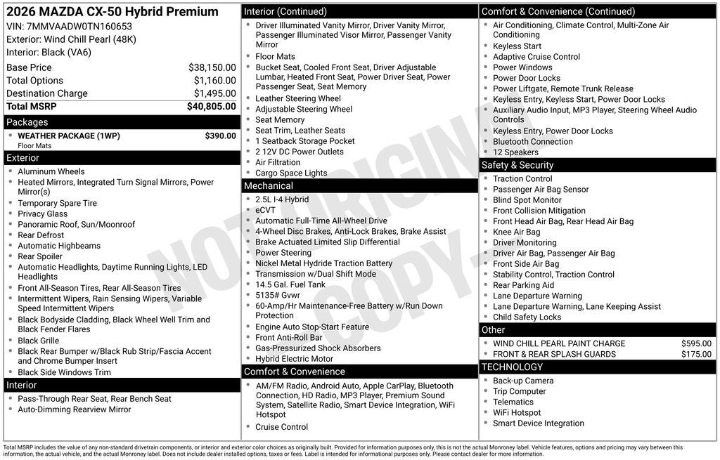 2026 Mazda Mazda CX-50 Hybrid Premium