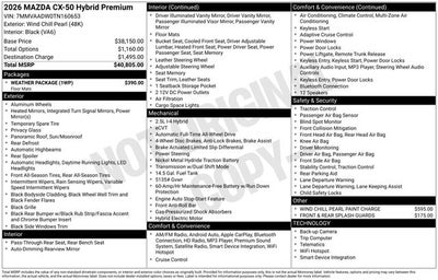 2026 Mazda Mazda CX-50 Hybrid Premium