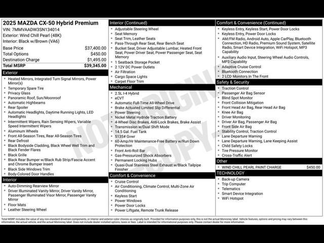 2025 Mazda Mazda CX-50 Hybrid Premium