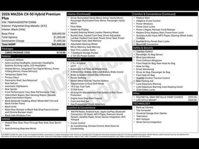 2026 Mazda Mazda CX-50 Hybrid Premium Plus AWD