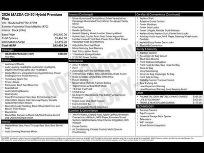2026 Mazda Mazda CX-50 Hybrid Premium Plus AWD