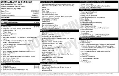 2024 Mazda Mazda CX-50 2.5 S Select Package