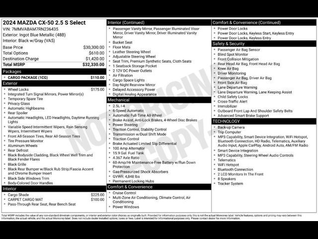 2024 Mazda Mazda CX-50 2.5 S Select Package