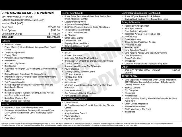 2026 Mazda Mazda CX-50 2.5 S Preferred