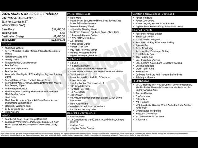 2026 Mazda Mazda CX-50 2.5 S Preferred