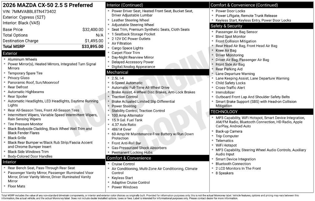 2026 Mazda Mazda CX-50 2.5 S Preferred