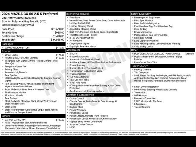 2024 Mazda Mazda CX-50 2.5 S Preferred Package