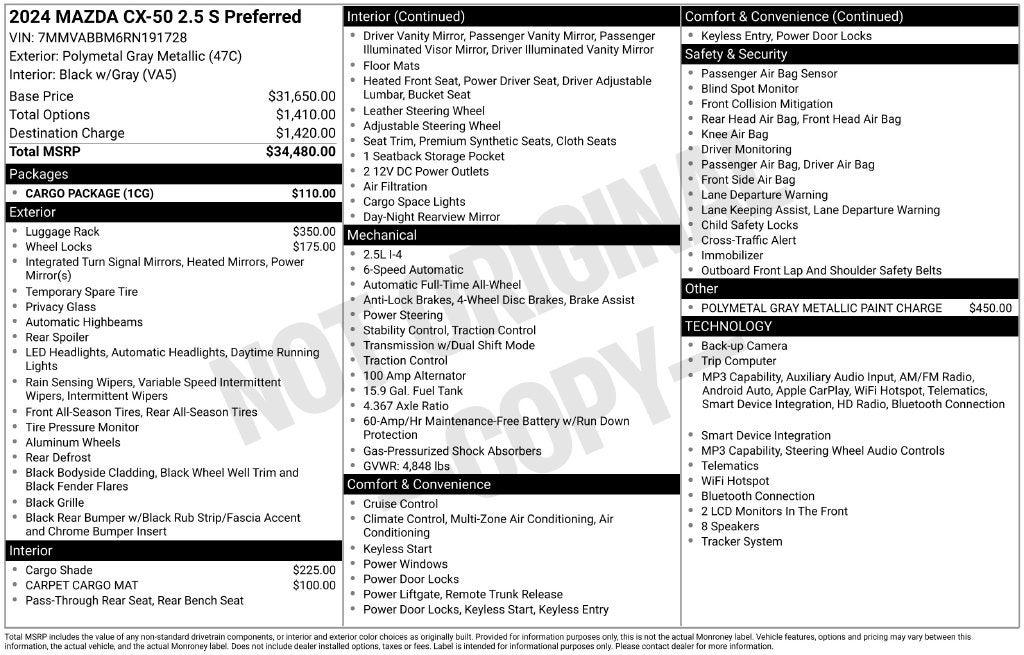 2024 Mazda Mazda CX-50 2.5 S Preferred Package