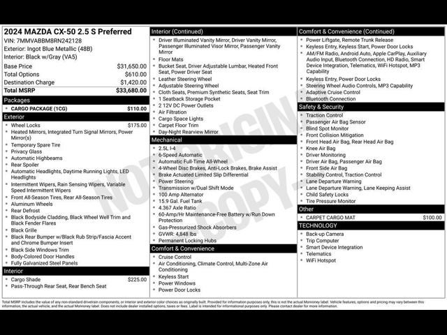2024 Mazda Mazda CX-50 2.5 S Preferred Package