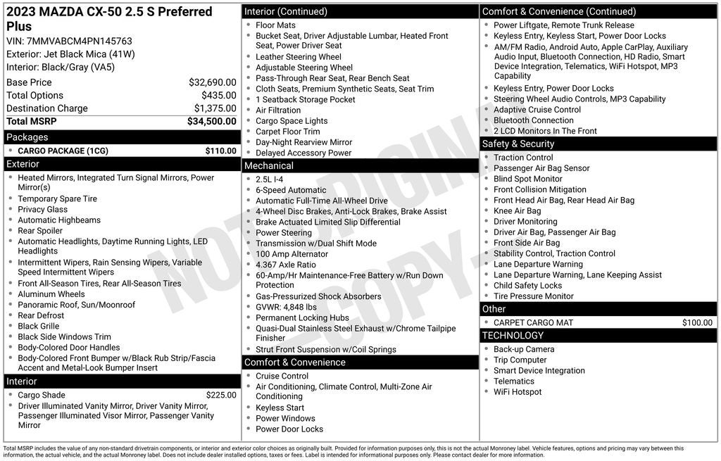 2023 Mazda Mazda CX-50 2.5 S Preferred Plus Package