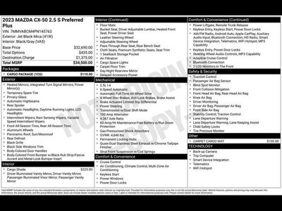 2023 Mazda Mazda CX-50 2.5 S Preferred Plus Package
