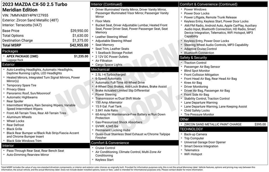 2023 Mazda Mazda CX-50 2.5 Turbo Meridian Edition